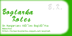 boglarka koles business card